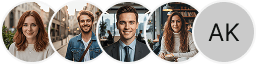 Multiple investor profile avatars on Truemark Ratings trading review block